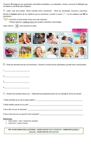 Healthy - unhalthy activities