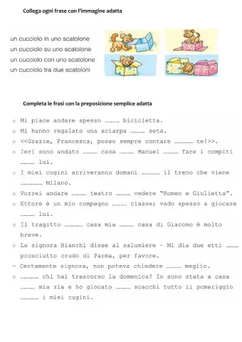 Preposizioni semplici