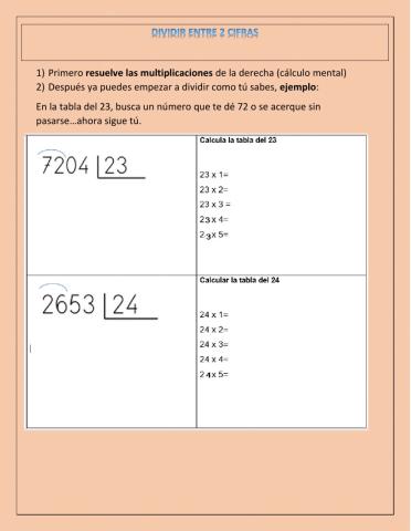 Divisiones de 2 cifras