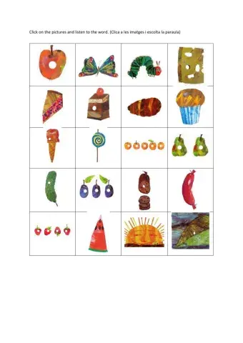 The very hungry caterpillar vocabulary
