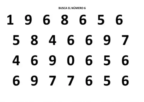 Busca el número 6