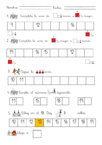 Numeración familia del 10
