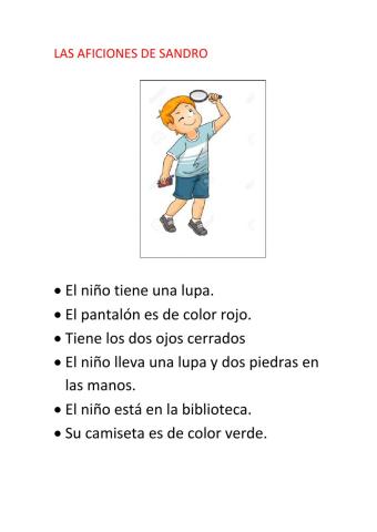 Las aficiones de Sandro
