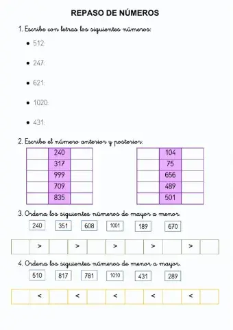 Los números del 1 al 1010