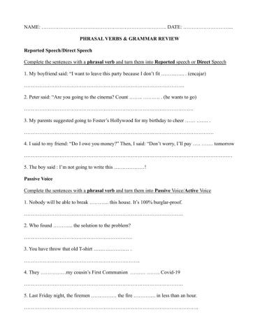 Grammar & Phrasal Verbs