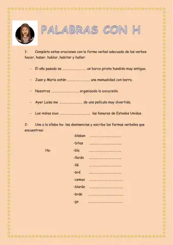 Palabras con h