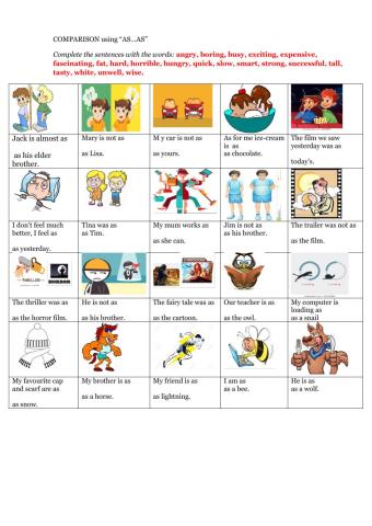 COMPARISON using “AS…AS”