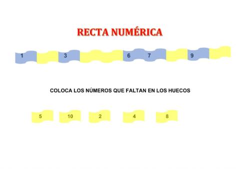Recta numérica 1 al 10