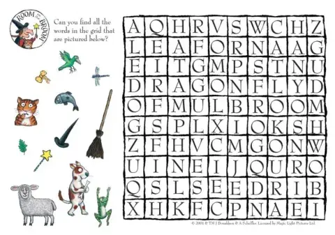 Wordsearch - the room on a broom