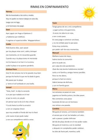 Poesías en confinamiento