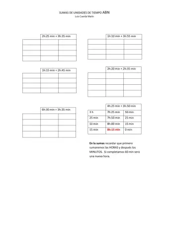 Sumas de unidades de tiempo