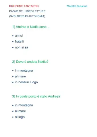 Lettura e comprensione