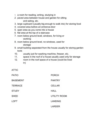 Parts of the house - Advanced