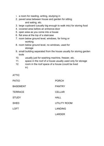 Parts of the house - Advanced