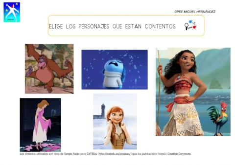 Elige personajes alegres