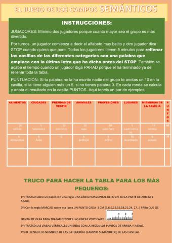 El juego de los campos semánticos
