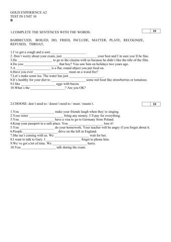 GOLD A2, u 10 test B