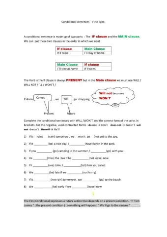 Contitional sentence-First type