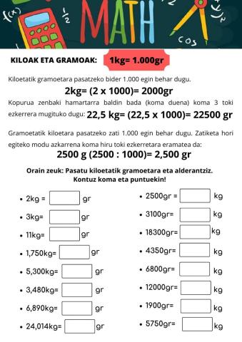 Neurriak: Kiloak eta gramoak