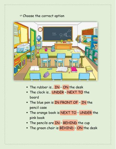 Prepositions of place
