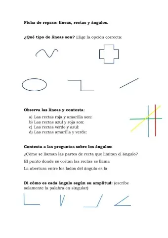 Líneas, rectas y ángulos