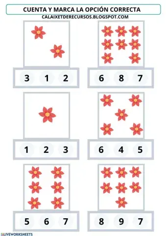 Relaciona grafía cantidad flores