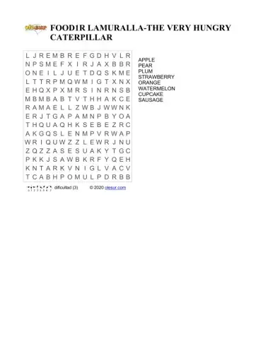 Food- The very hungry caterpillar