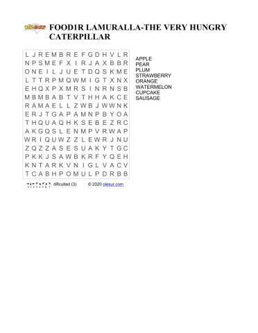 Food- The very hungry caterpillar