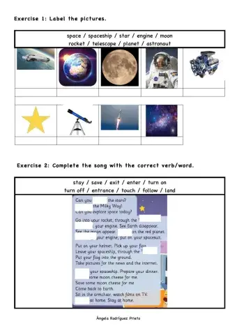 Space vocabulary