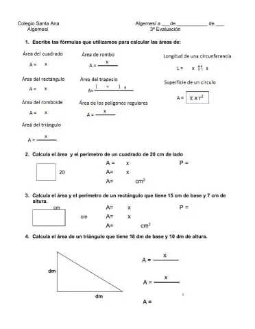 ÁREA DE LAS FIGURAS PLANAS
