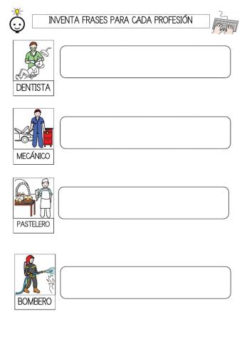 Inventa frases con profesiones