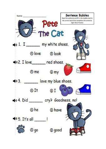 VocabularyPete the cat