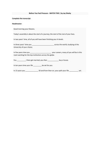 VIDEO: Before you feel pressured (Future)