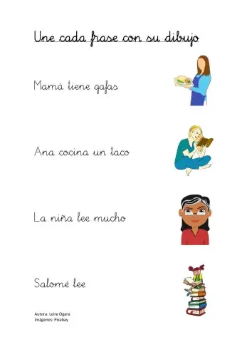 Une cada frase con su dibujo (directas)