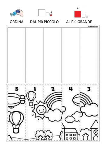 Ordina dal più piccolo al più grande numeri immagini simboli caa