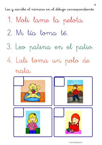 Lee y escribe el número