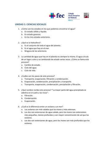 Agua y tipos de relieve