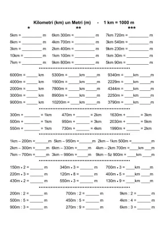 Kilometri un metri