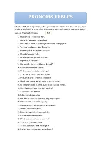 Pronoms Febles Combinació