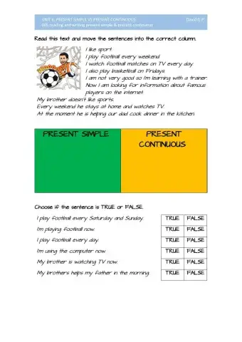 005reading and writing present simple & present continuous