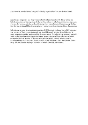 Capitalisation and Punctuation