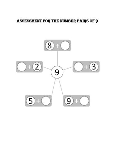 Number pairs of 9