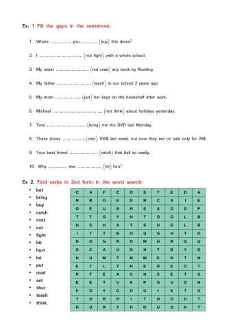 Irregular verbs part 1