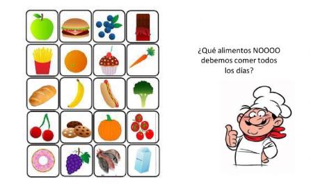Selecciona los alimentos que no debemos comer todos los días.