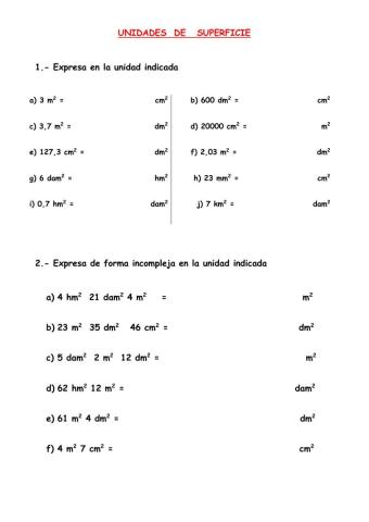 Unidades de superficie