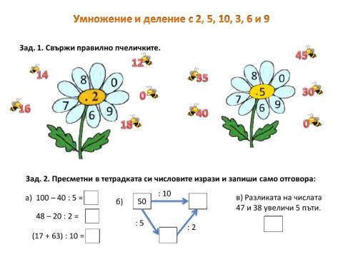 Умножение и деление с 2, 5, 10, 3, 6 и 9