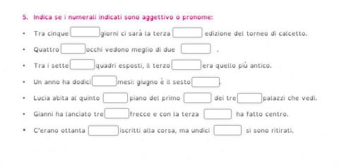 Aggettivi e pronomi numerali