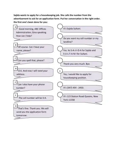 Asking for Application and Resume