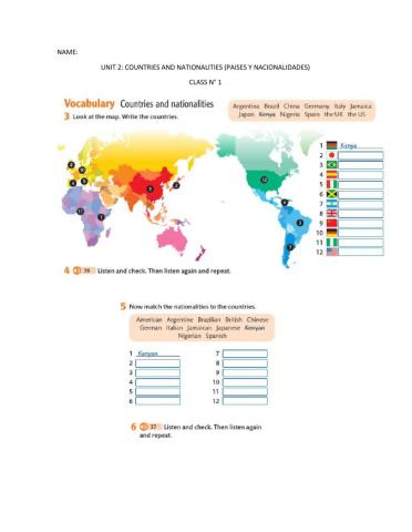 Countries and natonalities
