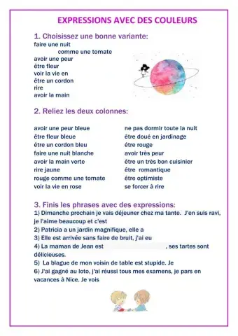 Expressions avec des couleurs